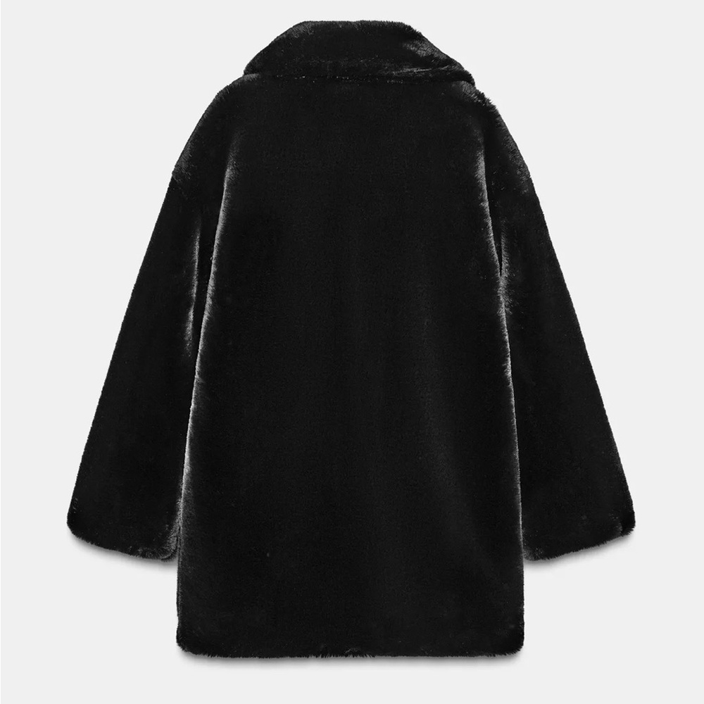 BNWT Zara Luxurious Black Faux Fur Coat - Picture 4 of 6